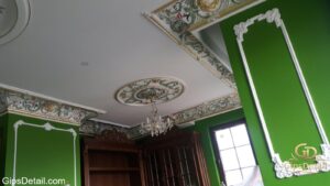 гипсови корнизи и розети позлатени и ръчно изрисувани