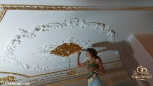 гипсови корнизи и розети златни и ръчно изрисувани
