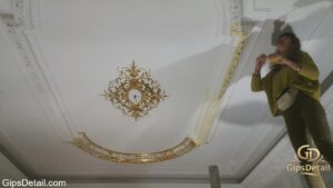 гипсови корнизи и розети златни и ръчно изрисувани