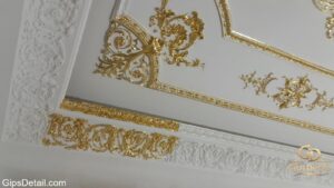 гипсови корнизи и розети златни и ръчно изрисувани
